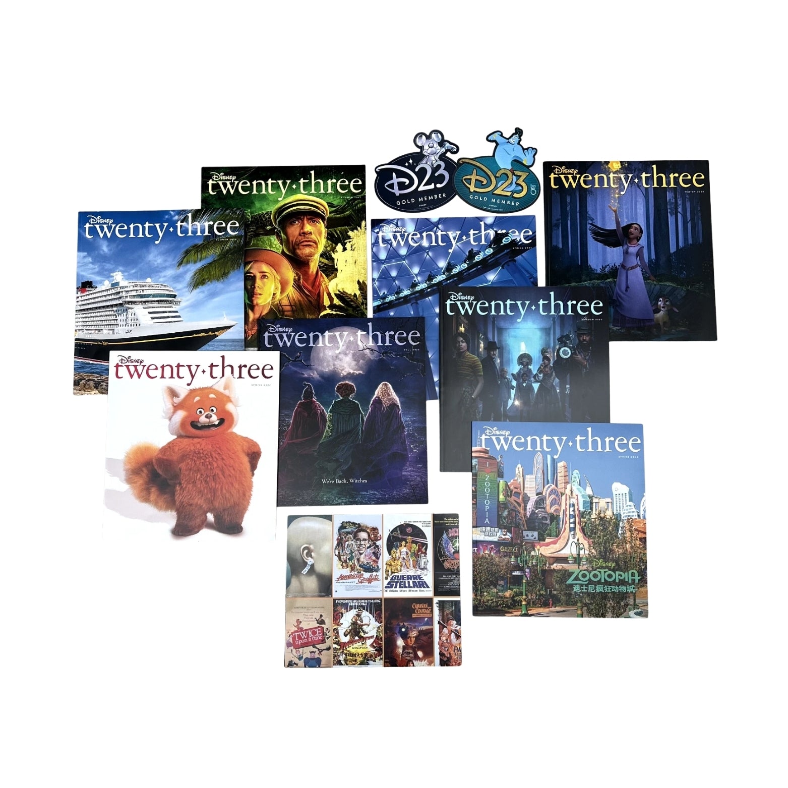 D23 Disney Twenty Three Magazine Lot of 8 & Magnets - Haunted 