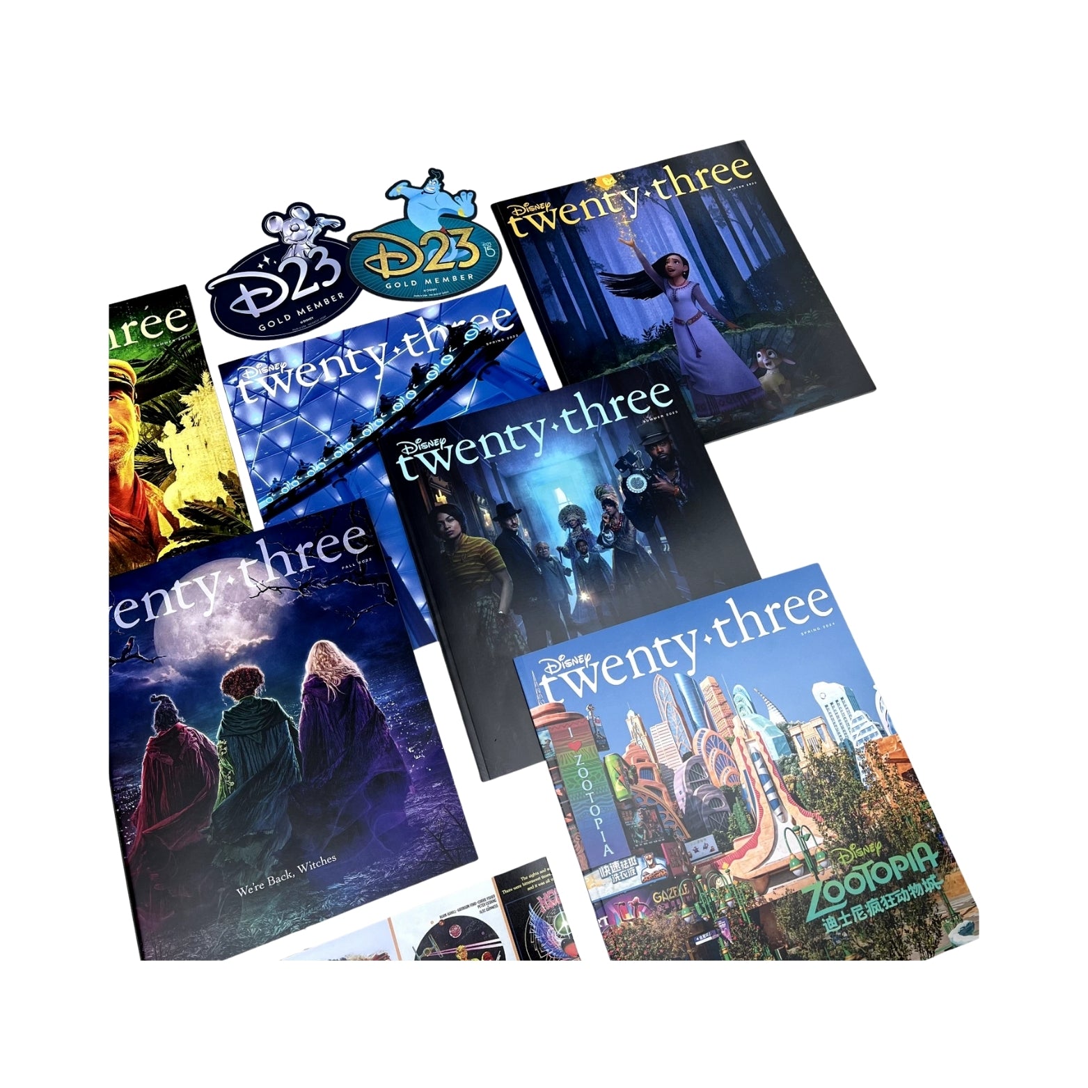 D23 Disney Twenty Three Magazine Lot of 8 & Magnets - Haunted 