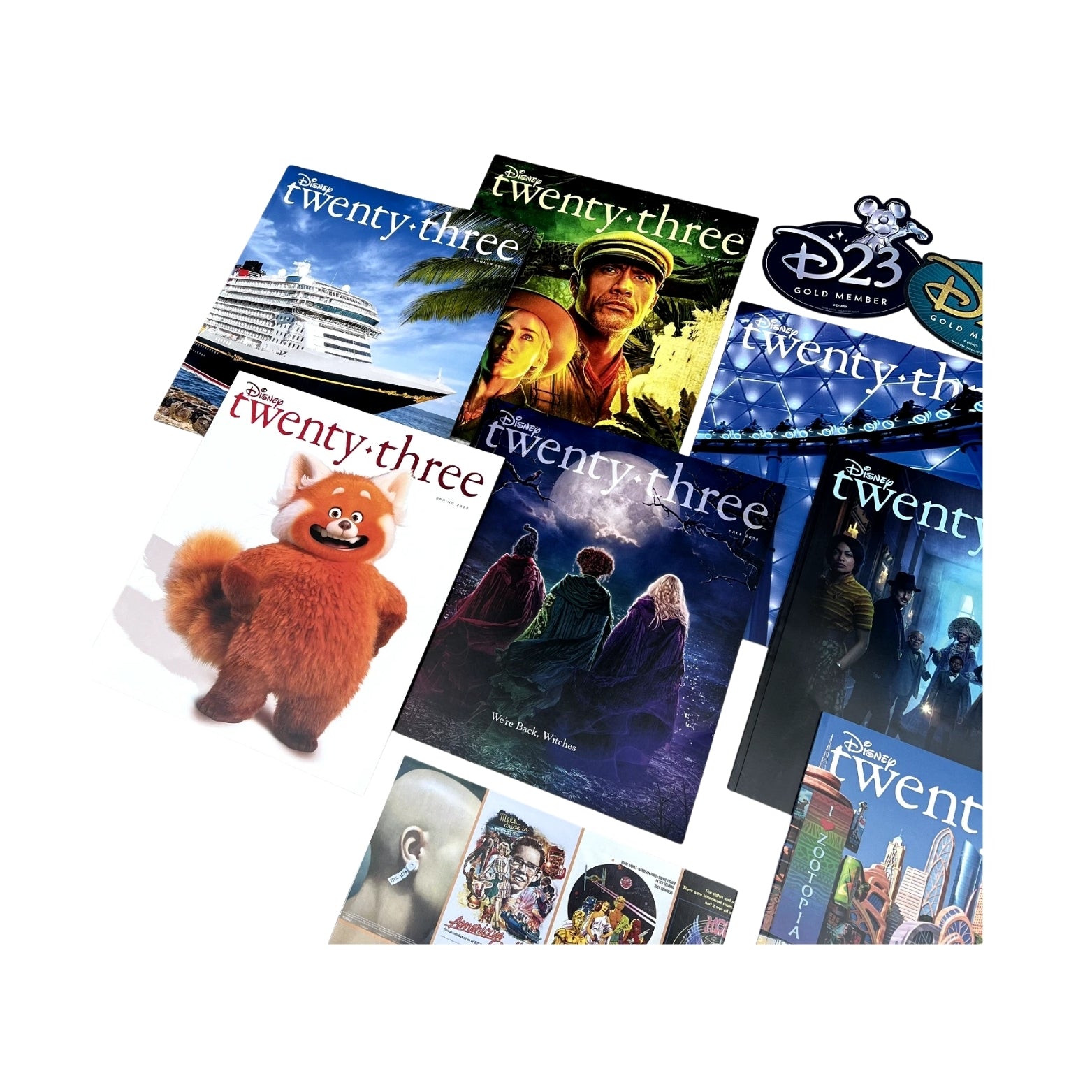 D23 Disney Twenty Three Magazine Lot of 8 & Magnets - Haunted 