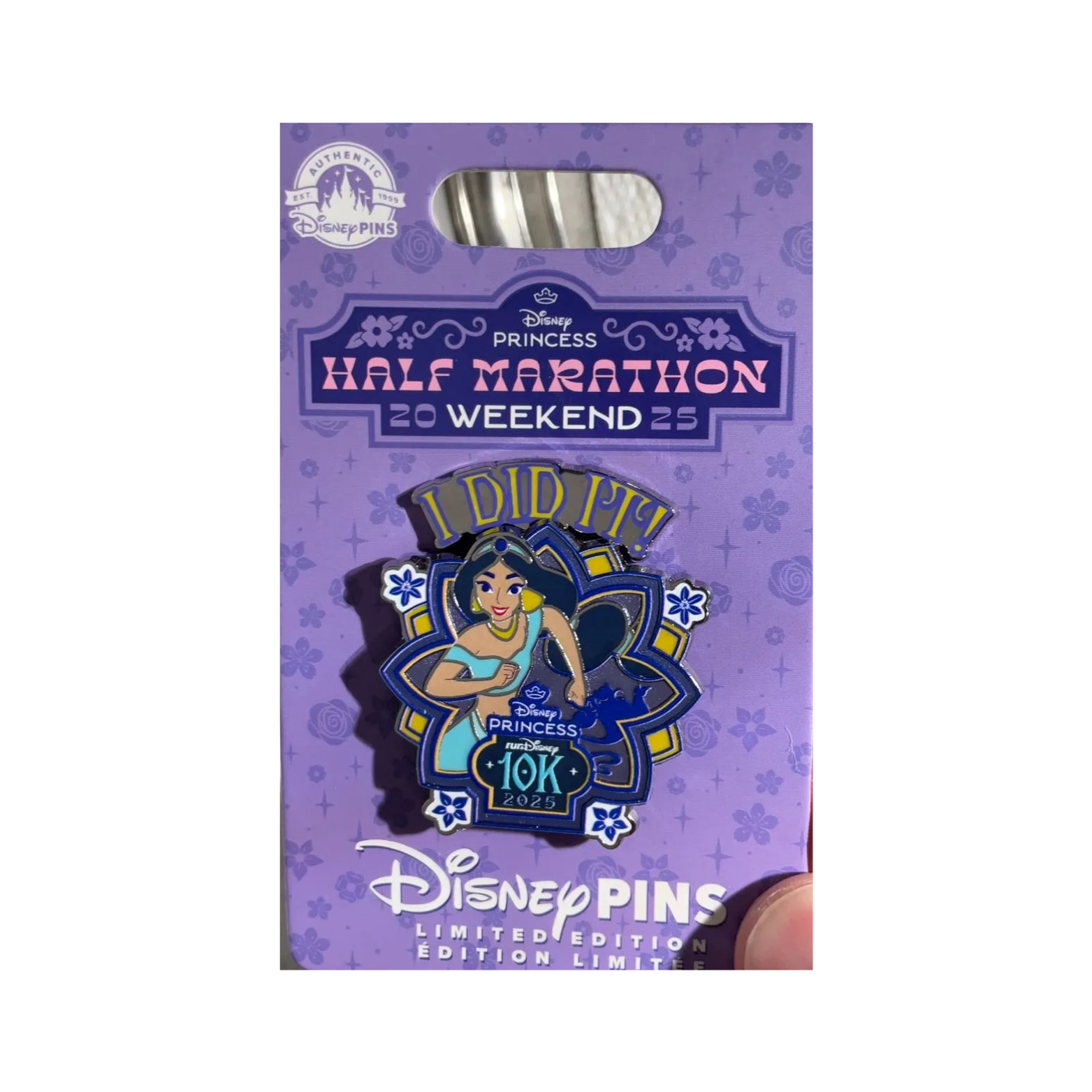 ディズニーモール プリンセス ピンバッジ LE100 LE 1000 Jasmine I Did It RunDisney Pin – diablopins